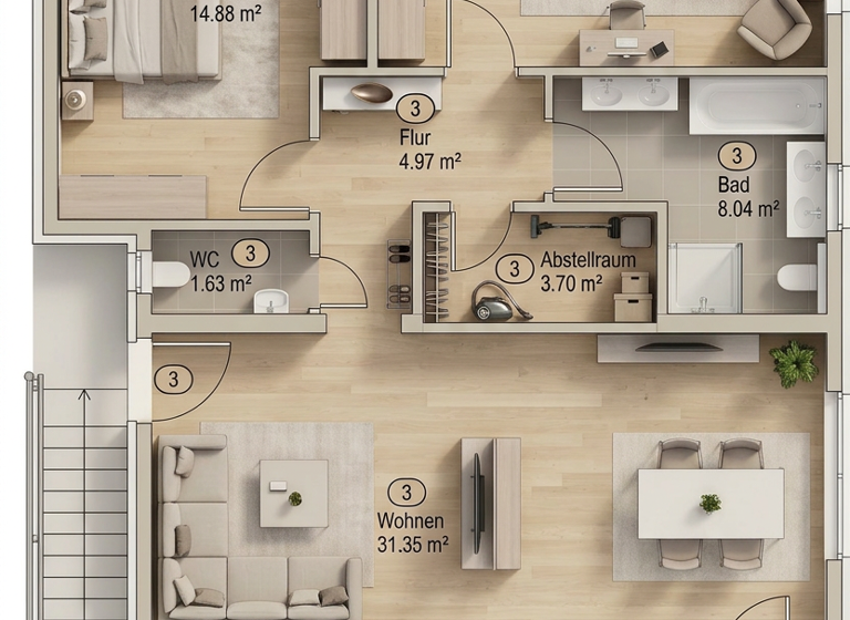 Penthouse zum Kauf 459.000 € 3,5 Zimmer 115,2 m² 2. Geschoss Ebersbach 73061