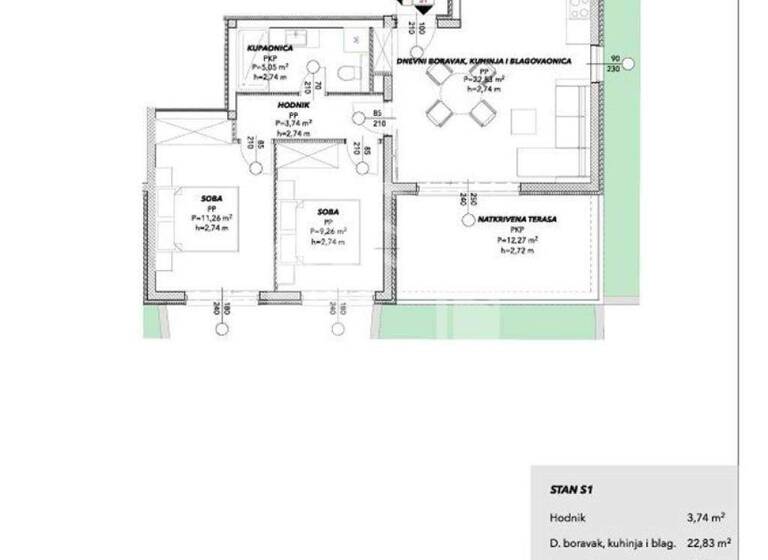Wohnung zum Kauf 241.426 € 4 Zimmer 64 m² Trogir