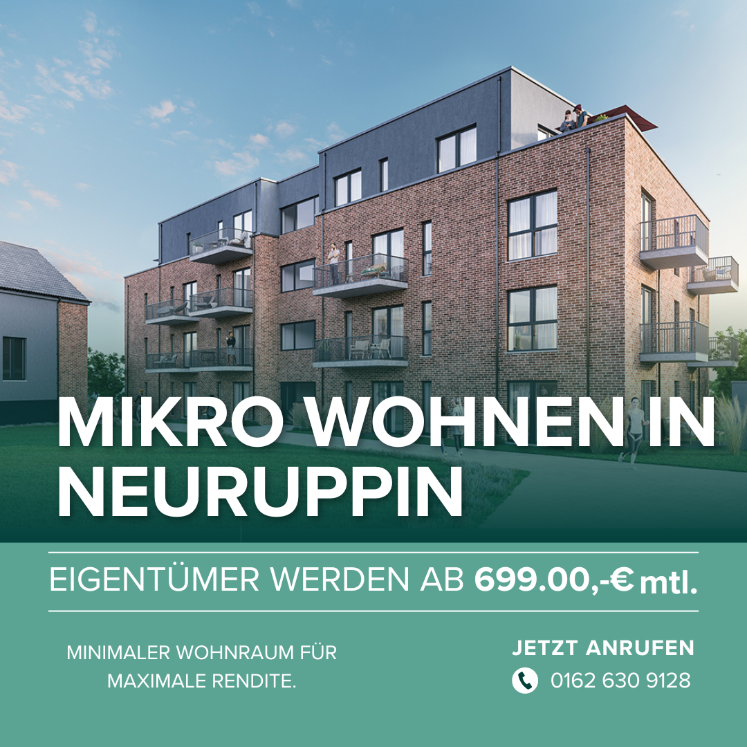 Studio zum Kauf provisionsfrei als Kapitalanlage geeignet 178.000 € 1 Zimmer 30 m²<br/>Wohnfläche An der Seepromenade 3A Neuruppin Neuruppin 16816