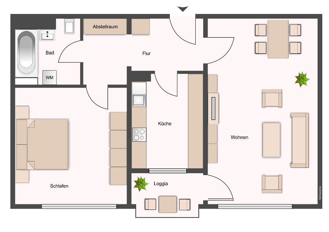 Wohnung zur Miete 705 € 2 Zimmer 60,6 m²<br/>Wohnfläche 13.<br/>Geschoss Pfannmüllerweg 46 Kranichstein - Süd Darmstadt 64289