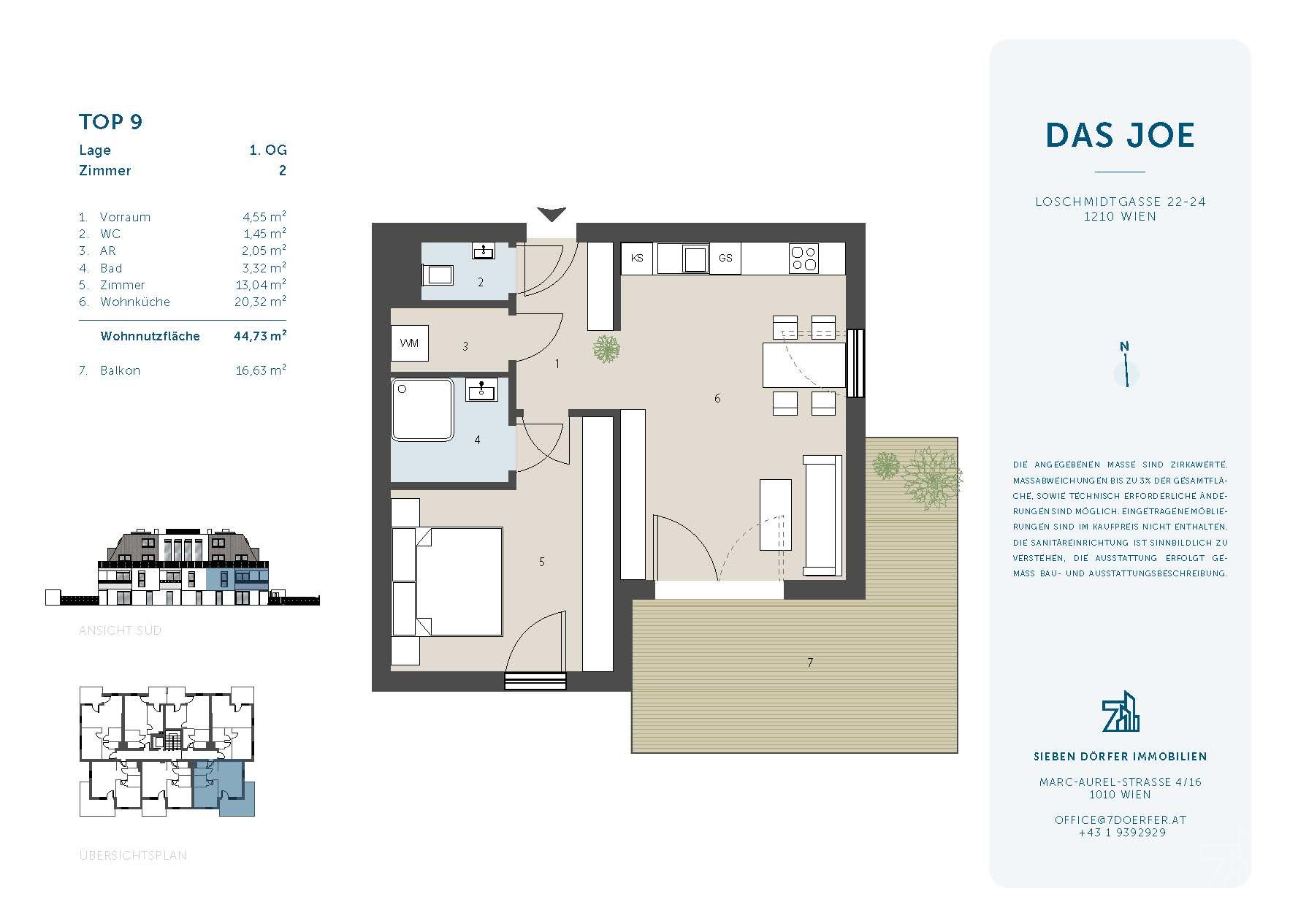 Terrassenwohnung zum Kauf provisionsfrei 278.748 € 2 Zimmer 44,6 m²<br/>Wohnfläche 1.<br/>Geschoss Loschmidtgasse 22-24 Wien 1210