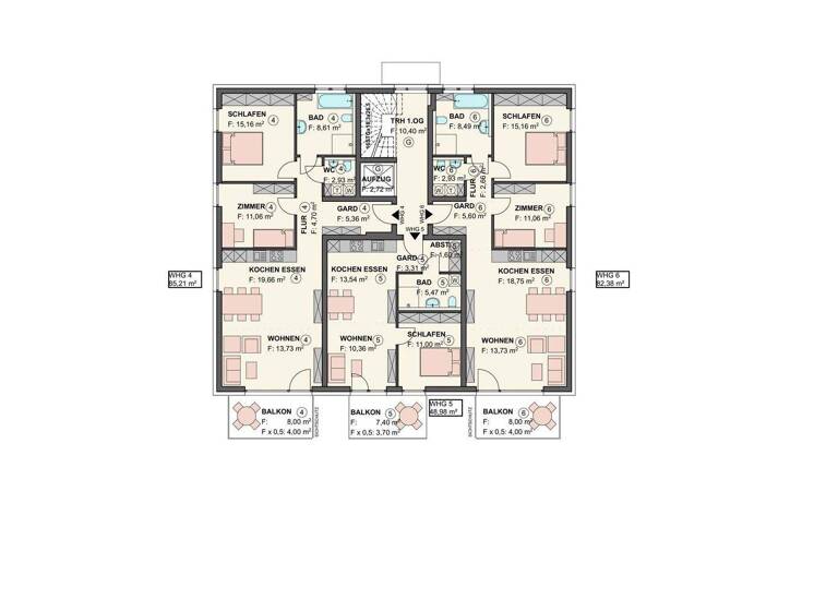 Wohnung zur Miete - Erstbezug 985 € 3,5 Zimmer 82,4 m² 1. Geschoss frei ab 01.07.2026 Spaichingen 78549