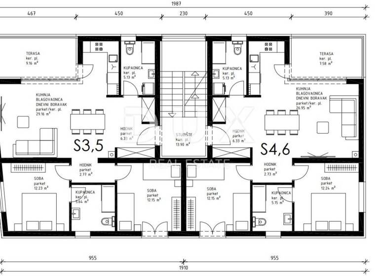 Wohnung zum Kauf 220.313 € 3 Zimmer 75 m² 1. Geschoss Privlaka