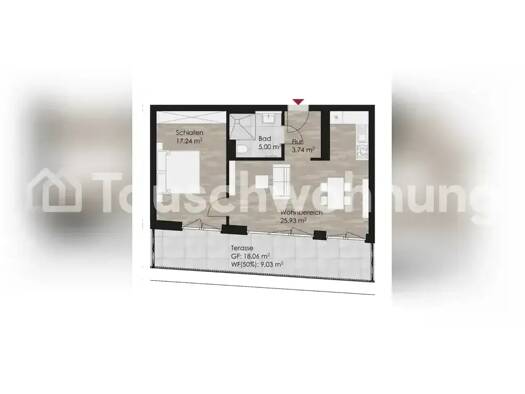 Penthouse zur Miete Tauschwohnung 1.100 € 2 Zimmer 55 m² Geist Münster 48153