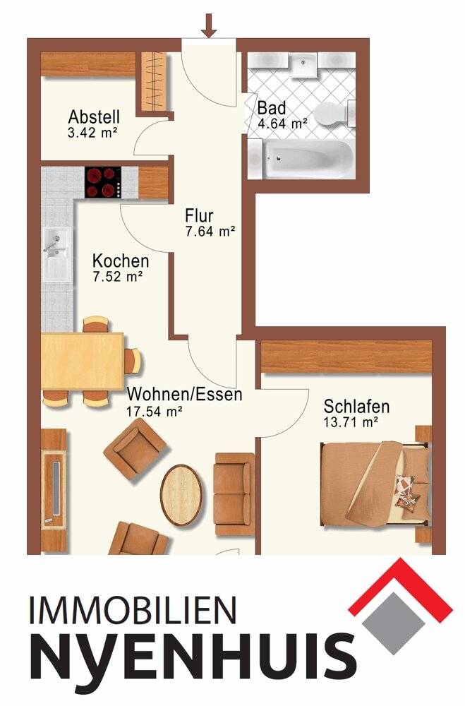 Wohnung zum Kauf provisionsfrei 164.000 € 2 Zimmer 56,7 m²<br/>Wohnfläche Bahnhofstraße 15 Lathen Lathen 49762