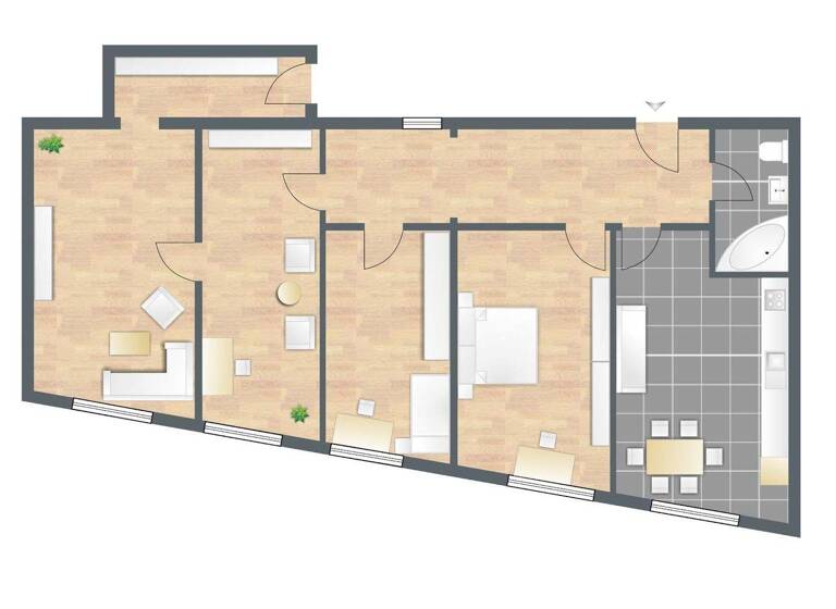 Wohnung zur Miete 950 € 4 Zimmer 109,7 m² 1. Geschoss Rommelspütt 9 Elberfeld Wuppertal 42105