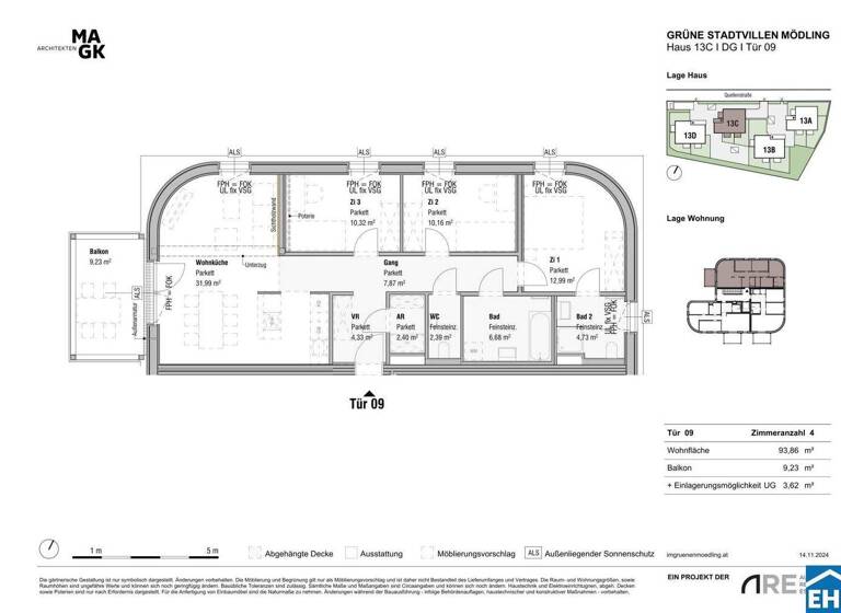 Wohnung zum Kauf - Erstbezug 664.385 € 4 Zimmer 93,9 m² 3. Geschoss Quellenstraße Mödling 2340