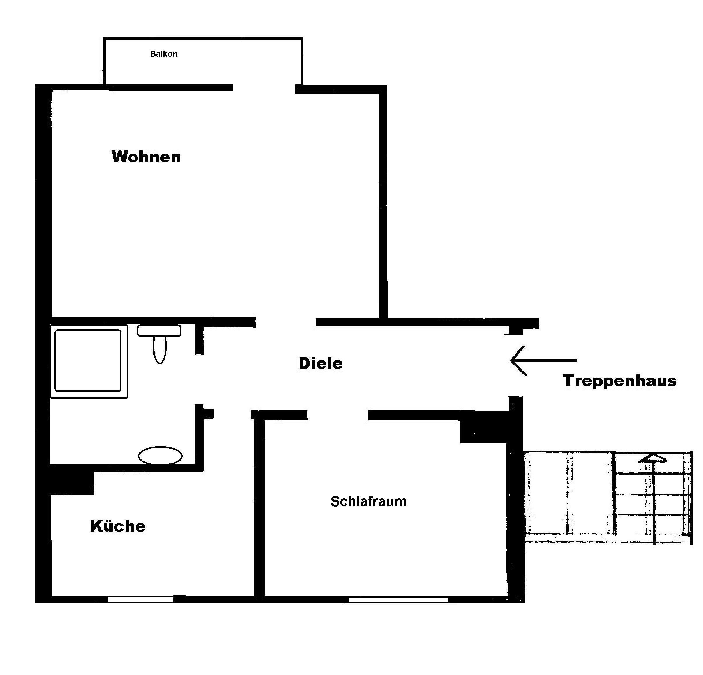 Wohnung zur Miete 405 € 2,5 Zimmer 49,7 m²<br/>Wohnfläche 1.<br/>Geschoss ab sofort<br/>Verfügbarkeit Wilkenstr. 2 Frohnhausen Essen 45144