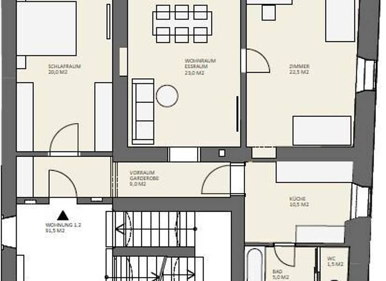 Wohnung zur Miete 1.009 € 3 Zimmer 92 m² 1. Geschoss Innere Stadt Klagenfurt am Wörthersee 9020