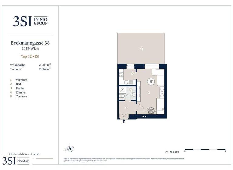 Studio zum Kauf 165.000 € 1 Zimmer 29,9 m² EG Beckmanngasse 38 Wien 1150