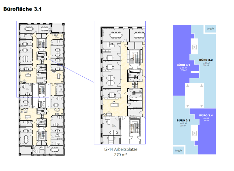 Bürofläche zur Miete 4.833 € 270 m²<br/>Bürofläche Kirchheim Heidelberg 69124