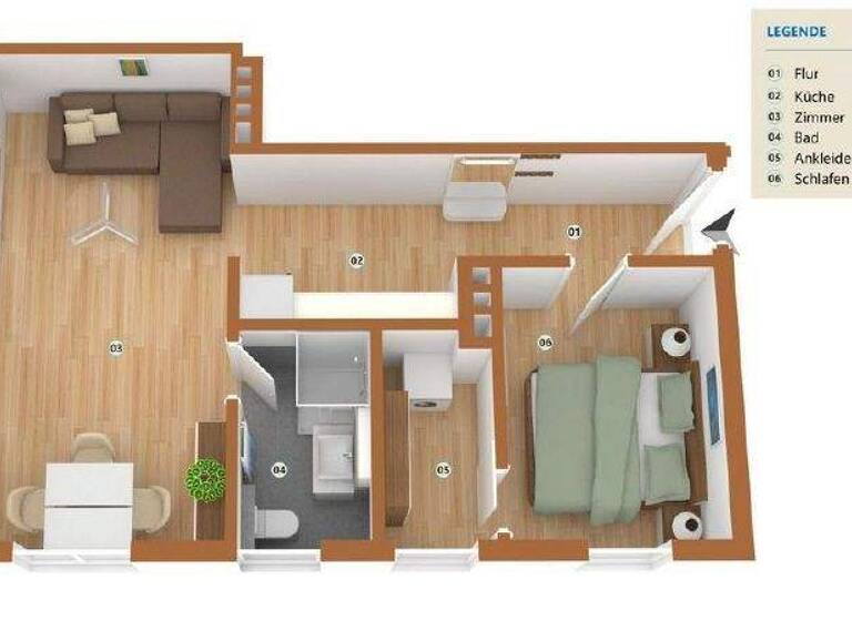 Wohnung zur Miete 449 € 2 Zimmer 44 m² frei ab sofort Gaußstr. 1 Innenstadt Minden 32425