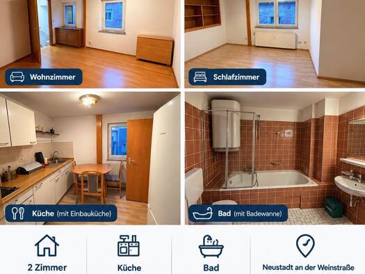 Wohnung zur Miete 602 € 2 Zimmer 50 m² frei ab 01.11.2026 Andergasse 57 Hambach Neustadt an der Weinstraße 67434