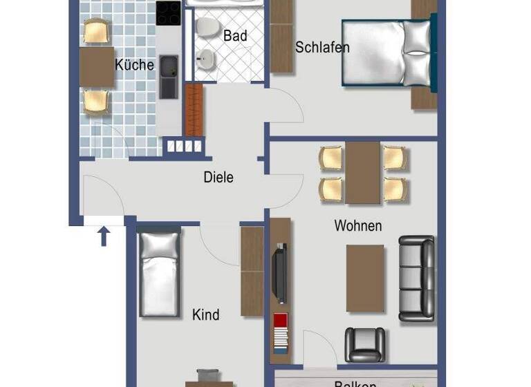 Wohnung zum Kauf provisionsfrei 119.000 € 3 Zimmer 68 m² 2. Geschoss Südstadt Grevenbroich 41515