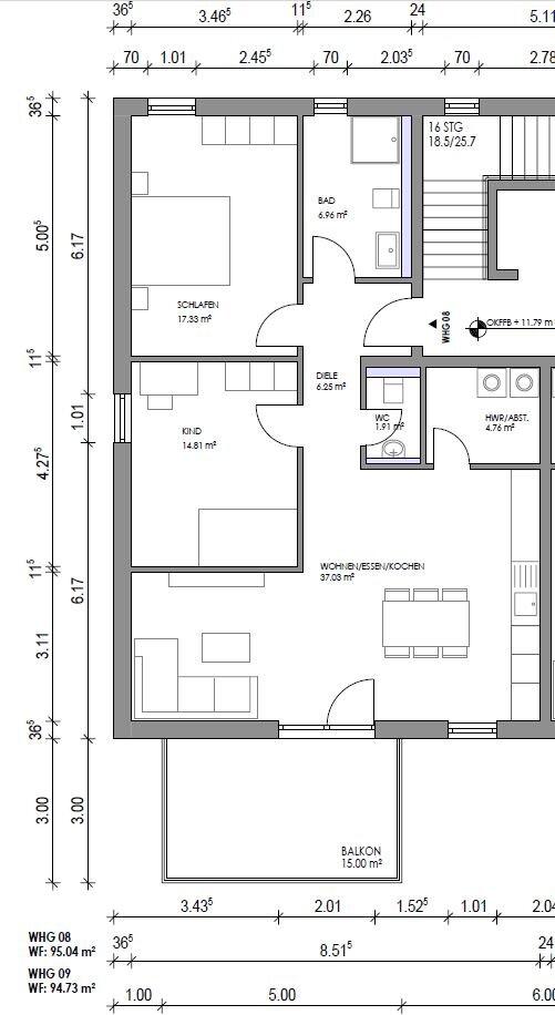 Wohnung zum Kauf provisionsfrei 608.320 € 3 Zimmer 95,1 m²<br/>Wohnfläche Griesheim Frankfurt 65933