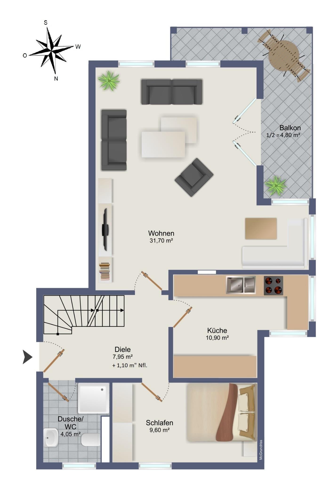 Maisonette zur Miete 2.030 € 3,5 Zimmer 107 m²<br/>Wohnfläche 1.<br/>Geschoss Wendelsteinstraße Neubiberg Neubiberg 85579