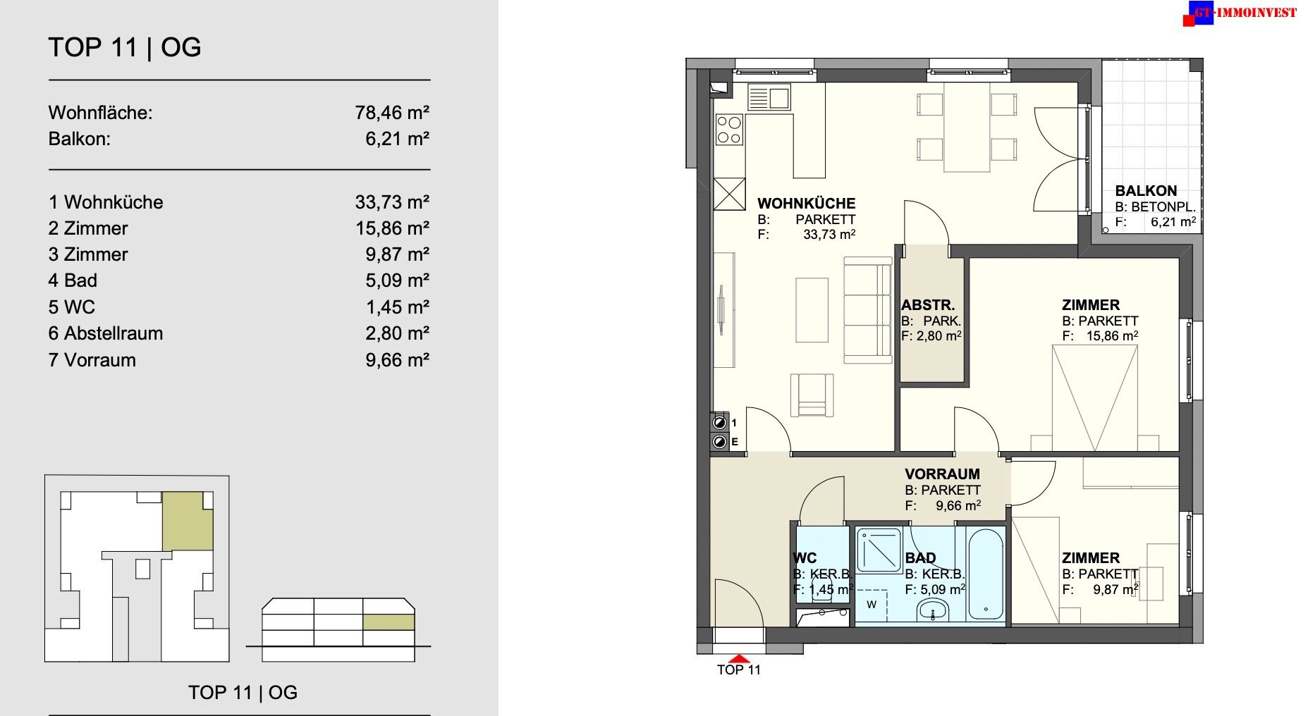 Terrassenwohnung zum Kauf 265.000 € 3 Zimmer 78 m²<br/>Wohnfläche Purbach am Neusiedler See 7083