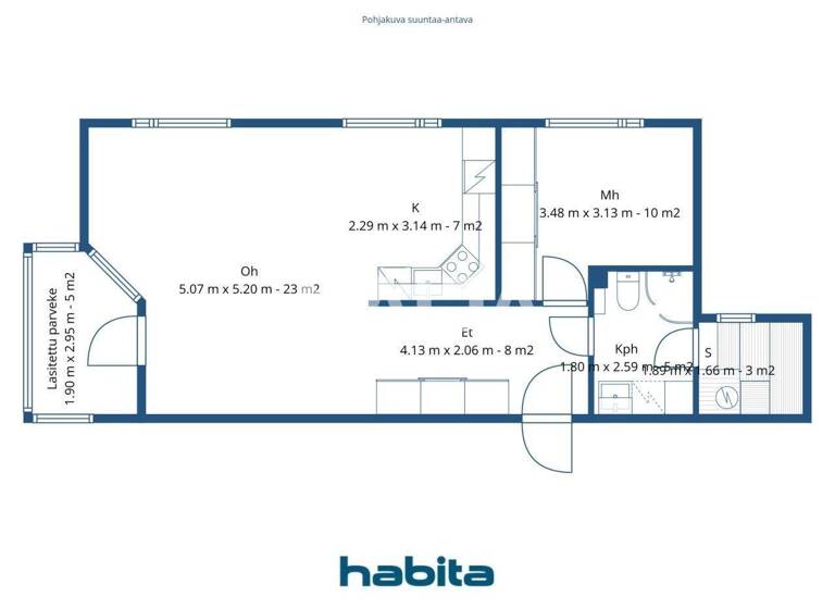 Studio zum Kauf 215.000 € 2 Zimmer 58,5 m² 1. Geschoss Tulliportinkatu 2 Kuopio 70100