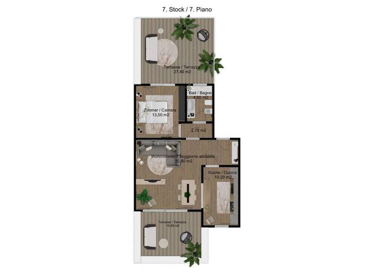 Wohnung zum Kauf 535.000 € 2 Zimmer 93,7 m² 8. Geschoss Bozen 39100