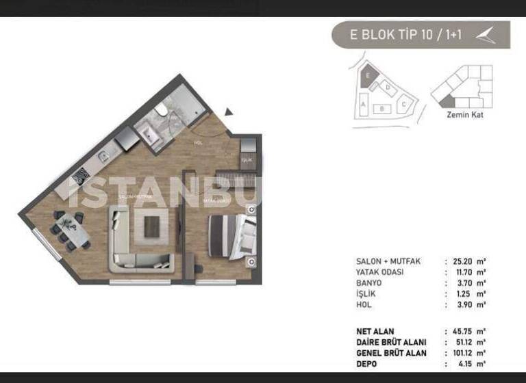 Studio zum Kauf 861.000 € 4 Zimmer 136 m² EG Istanbul 34800