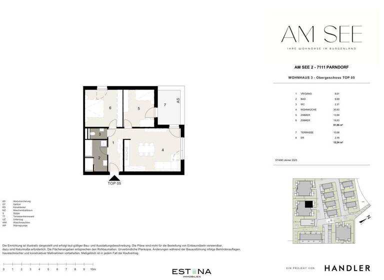 Wohnung zum Kauf - Erstbezug 419.000 € 3 Zimmer 82 m² 1. Geschoss Am See Parndorf 7111
