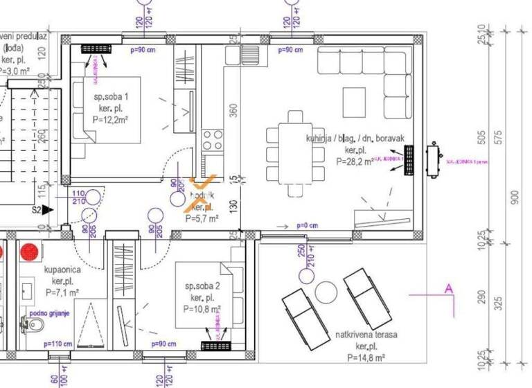 Wohnung zum Kauf 235.620 € 3 Zimmer 78 m² Privlaka