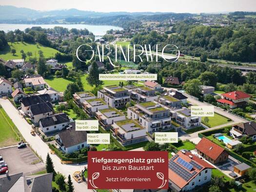 Wohnung zum Kauf - Erstbezug provisionsfrei 320.200 € 2 Zimmer 52,1 m² EG Gärtnerweg 6 Schörfling am Attersee 4861