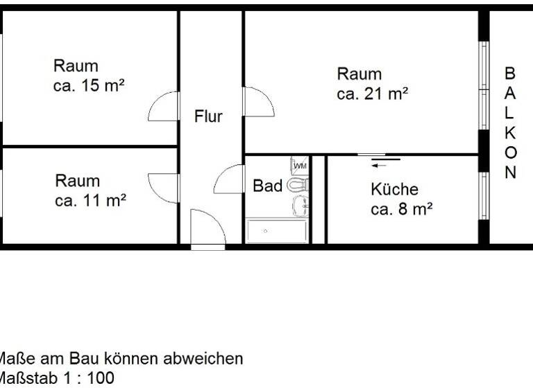 Wohnung zur Miete 344 € 3 Zimmer 68,6 m² 5. Geschoss Weidenkätzchenweg 4 Heide Nord Halle (Saale) 06120