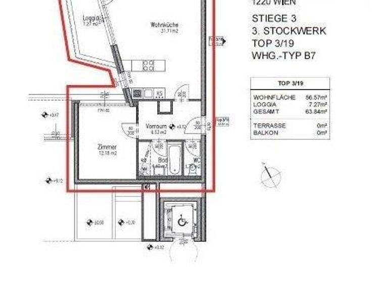 Wohnung zur Miete 469 € 2 Zimmer 56,6 m² 3. Geschoss Erzherzog-Karl-Straße 195 Wien 1220