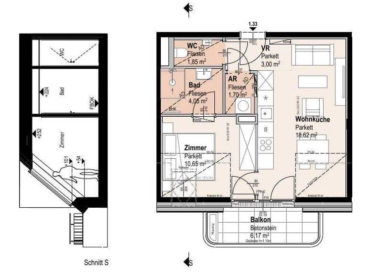 Wohnung zum Kauf 381.800 € 2 Zimmer 39,9 m² Siebenbrunnengasse 44 Wien 1050