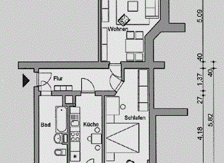 Wohnung zur Miete 414 € 2 Zimmer 52 m² 3. Geschoss Georg-Marwitz-Straße 31 Seidnitz/Dobritz Dresden 01237