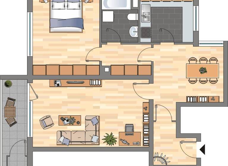 Wohnung zur Miete 769 € 3 Zimmer 76 m² 5. Geschoss Dürkheimer Straße 1A Innenstadt Worms 67549