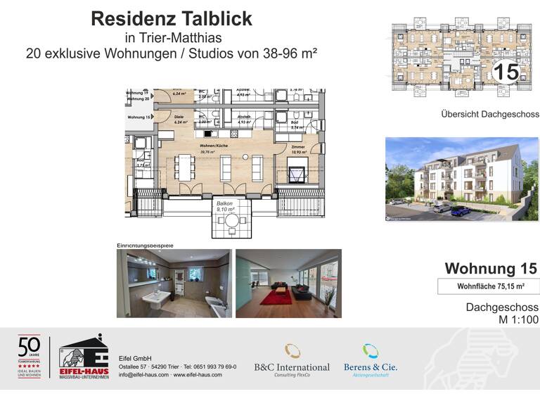 Wohnung zum Kauf provisionsfrei 359.593 € 2 Zimmer 75,2 m² Pellingerstraße 95 Weismark-Feyen Trier 54296