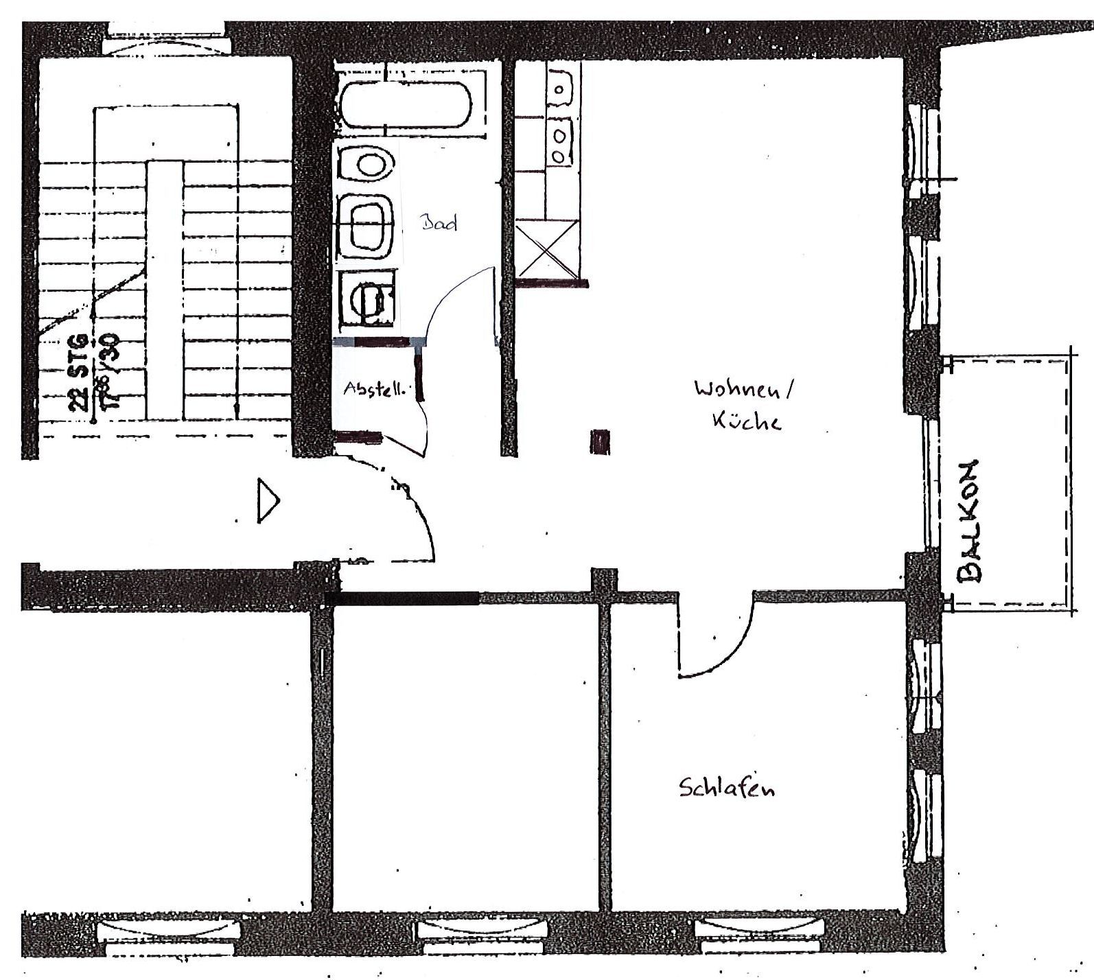 Wohnung zur Miete 380 € 2 Zimmer 54 m²<br/>Wohnfläche 1.<br/>Geschoss 01.12.2024<br/>Verfügbarkeit Ludwigstr. 6 Oststadt Gotha 99867