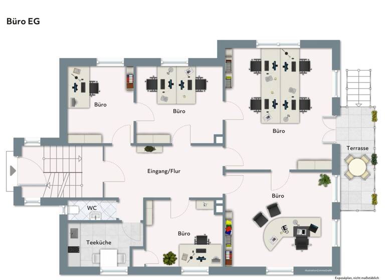 Büro zur Miete 1.100 € 5 Zimmer 100 m² Bürofläche Eckartsbergweg 1 Breisach Breisach am Rhein 79206