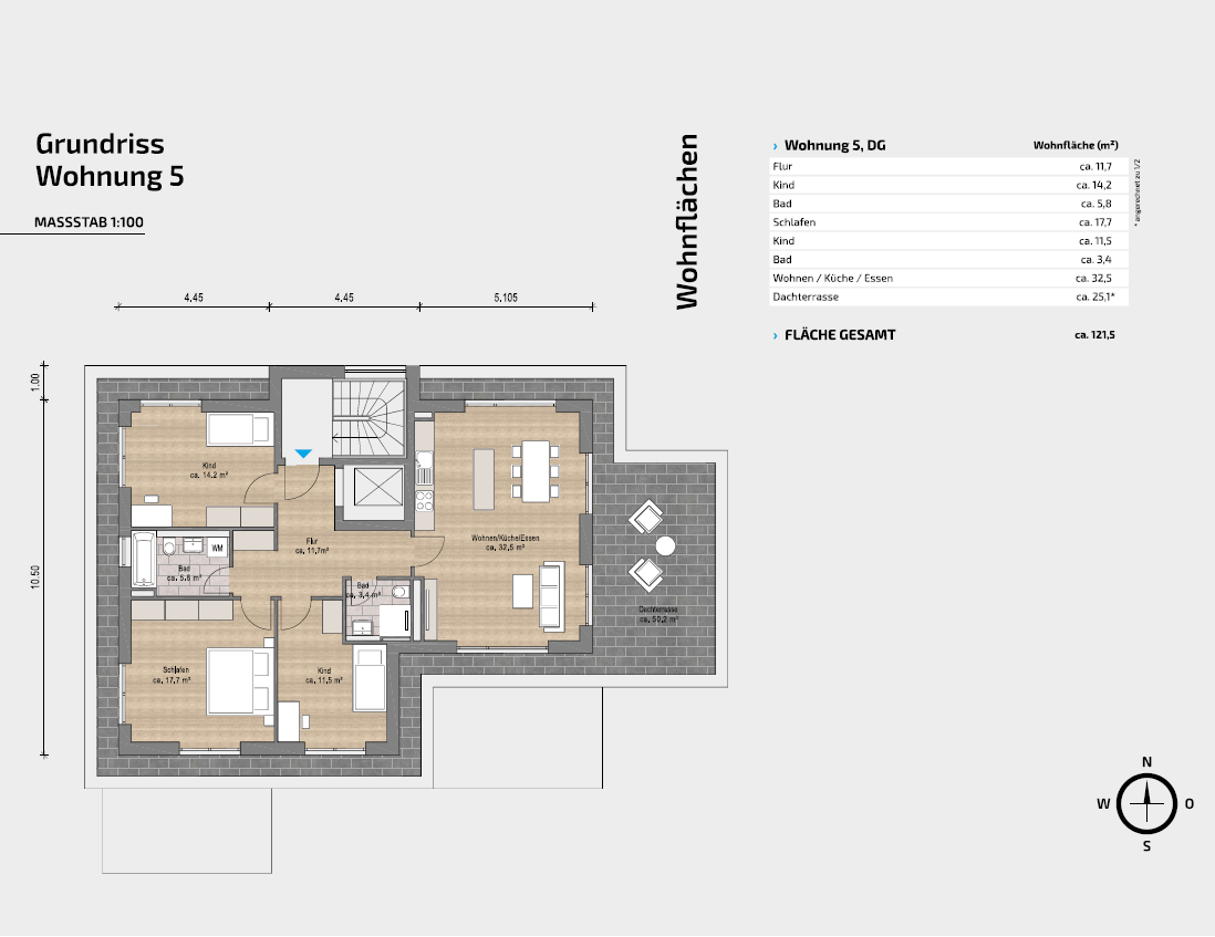 Penthouse zum Kauf provisionsfrei 1.050.000 € 4 Zimmer 121 m²<br/>Wohnfläche Altaubing München 81249