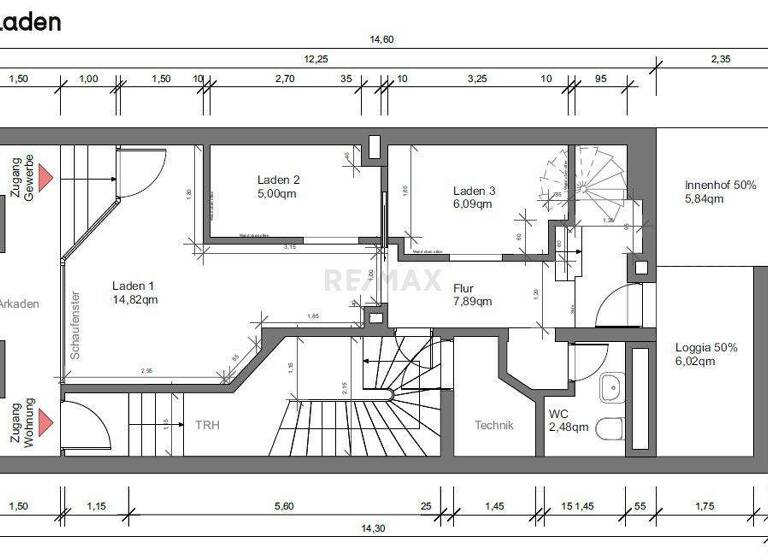 Laden zur Miete 1.000 € 1 Zimmer Stadtmitte Esslingen am Neckar 73728