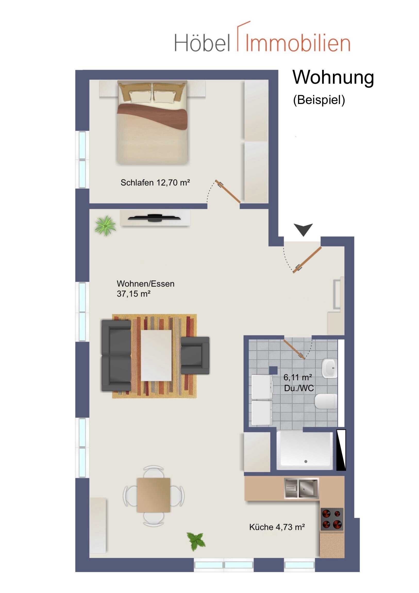 Wohnung zum Kauf provisionsfrei als Kapitalanlage geeignet 349.000 € 2 Zimmer 61 m²<br/>Wohnfläche Augsburger Straße 6 Gröbenzell 82194