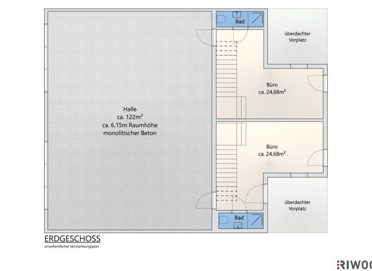 Produktionshalle zur Miete 2.200 € 122,3 m² Lagerfläche Langenlebarn-Unteraigen 3425