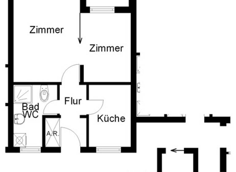 Studio zur Miete nur mit Wohnberechtigungsschein 242 € 1 Zimmer 43,6 m² 2. Geschoss frei ab 12.05.2026 Atterstr. 203 Eversburg Osnabrück 49090