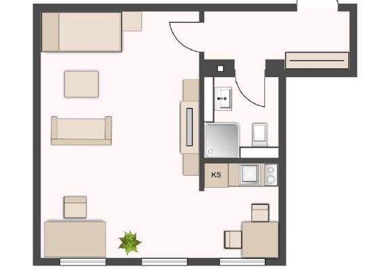 Studio zur Miete 490 € 1 Zimmer 36 m² frei ab 01.06.2026 Kamenzer Straße 3 Äußere Neustadt Dresden 01099
