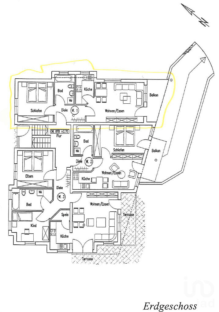 Wohnung zum Kauf 319.500 € 2,5 Zimmer 56 m²<br/>Wohnfläche 1.<br/>Geschoss Oberer Schlossgarten Stuttgart / Feuerbach 70469