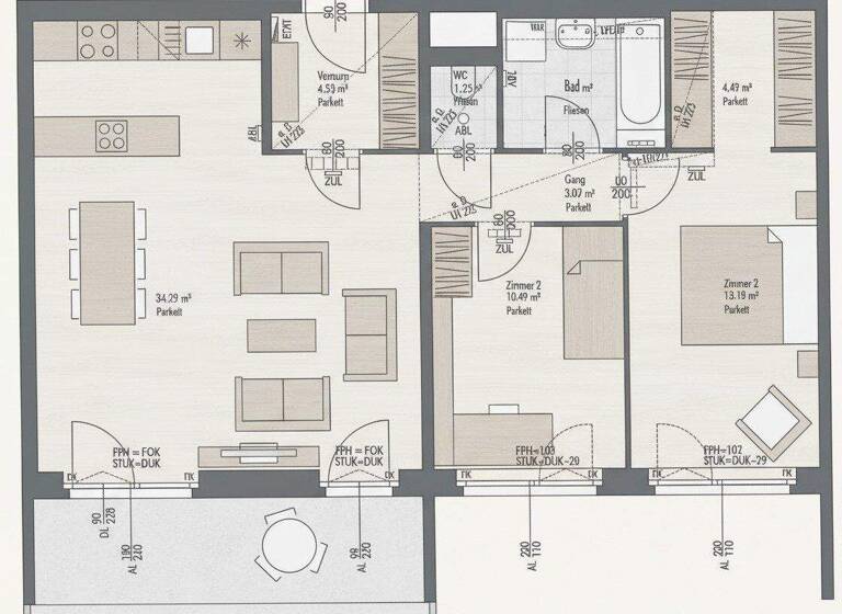 Wohnung zum Kauf 419.900 € 3 Zimmer 76,1 m² 5. Geschoss Wien 1220