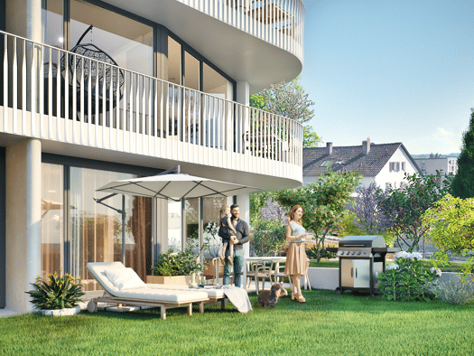 Terrassenwohnung zum Kauf - Erstbezug provisionsfrei 614.600 € 3 Zimmer 81,2 m² 1. Geschoss Am Briel 53 Petershausen Konstanz 78467