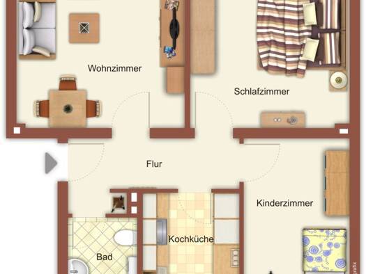 Wohnung zur Miete 589 € 3 Zimmer 52,3 m² 1. Geschoss Am Brandhügel 28 Hardt Nord 41169