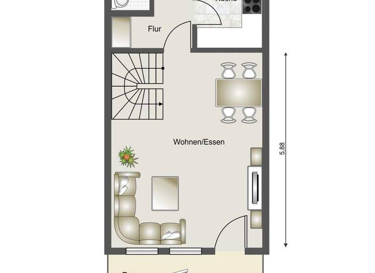 Reihenmittelhaus zum Kauf 259.000 € 3 Zimmer 74 m² 311 m² Grundstück Nordstrand 25845