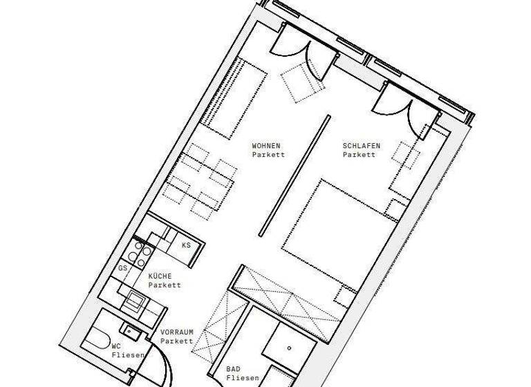 Wohnung zur Miete - Erstbezug 857 € 2 Zimmer 45,1 m² 10. Geschoss Wien 1220