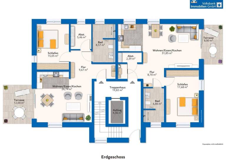 Wohnung zum Kauf - Erstbezug provisionsfrei 345.600 € 2 Zimmer 68,5 m² Sanddornweg 1 Niederkrüchten 41372