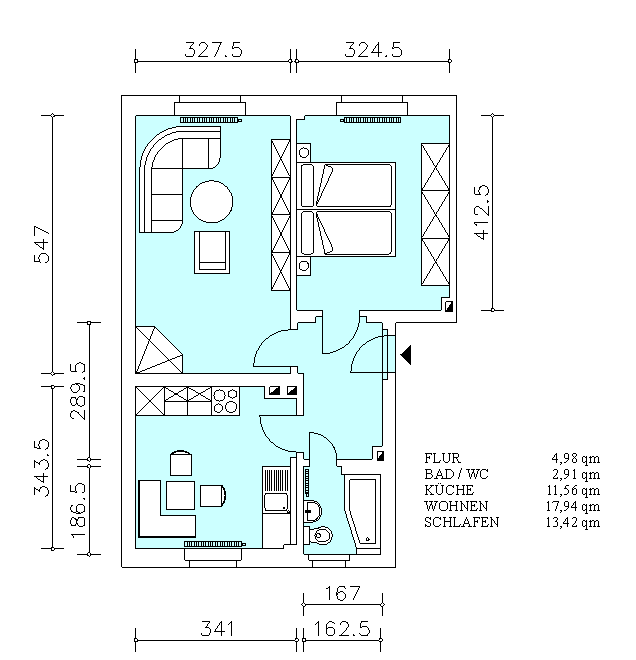 Wohnung zur Miete 345 € 2 Zimmer 50,8 m²<br/>Wohnfläche 1.<br/>Geschoss ab sofort<br/>Verfügbarkeit Postweg 30 Pirna Pirna 01796