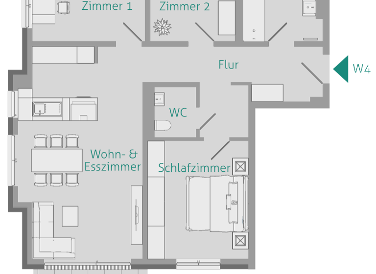 Wohnung zum Kauf - Erstbezug provisionsfrei 579.000 € 4 Zimmer 101,2 m² 1. Geschoss frei ab sofort Pfarrgasse 4 Deckenpfronn 75392